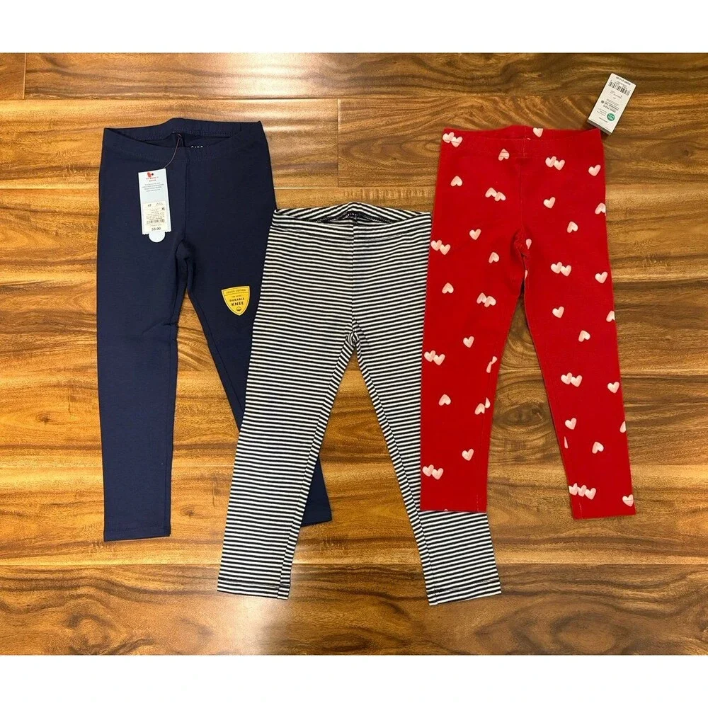 NWT/NWOT Old Navy, Carters, Cat & Jack Leggings Bundle, Navy and Hearts, Size 4T